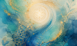 Ein blau-goldenes GemÃ¤lde
