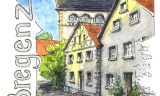 Ein Aquarell einer StraÃe mit GebÃ¤uden