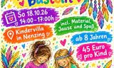 Ein Poster mit zwei Kindern, die einen TraumfÃ¤nger bauen