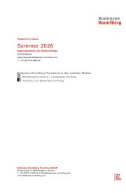 Bodensee-Vorarlberg Tourismus Medieninformation Sommer 2026
