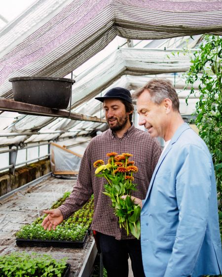 Blumen Kopf und Firmament 