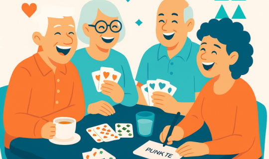 Eine Gruppe von Menschen, die Karten spielen