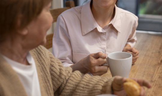 zwei Damen tauschen sich aus zwei Damen tauschen sich aus