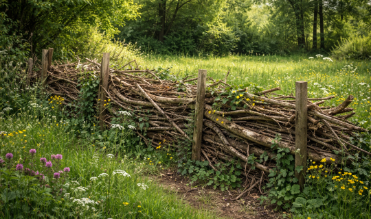 eine Benjeshecke eine Benjeshecke