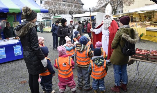 Tasche mit frischem GemÃ¼se auf dem Rankweiler Wochenmarkt