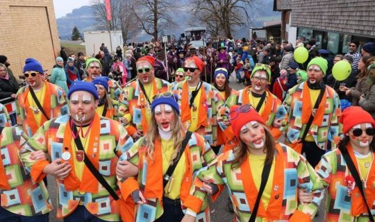 Bucher Fasnat 2026, Umzug Richtung Dorfzentrum
