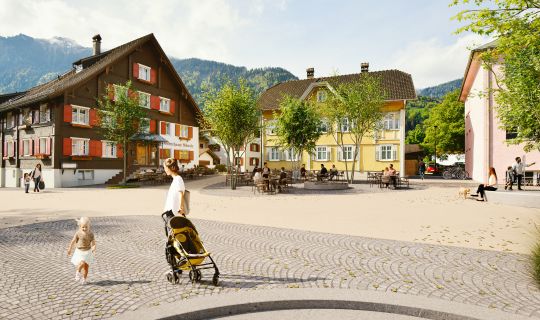 Ansicht der Begegnungszone LandstraÃe