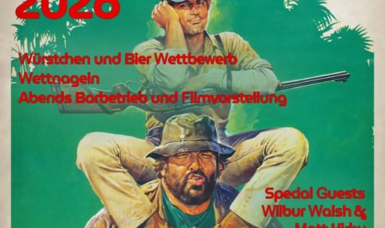 Ein Plakat einer Person, die eine andere Person trägt Ein Plakat einer Person, die eine andere Person trägt