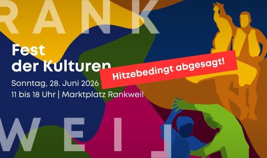 Ein buntes Plakat mit Text und Personen