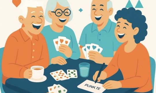 Eine Gruppe von Menschen, die Karten spielen Eine Gruppe von Menschen, die Karten spielen