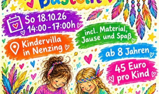 Ein Poster mit zwei Kindern, die einen Traumfänger bauen Ein Poster mit zwei Kindern, die einen Traumfänger bauen
