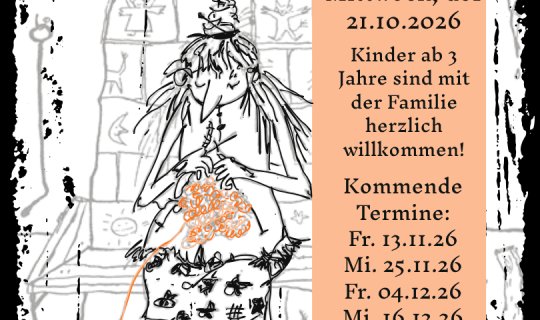 Ein Poster mit einer Hexe und Text Ein Poster mit einer Hexe und Text