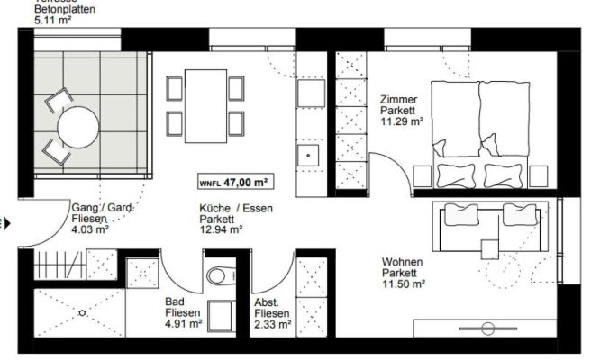 Neu erstellte Wohnung mit Balkon in Hard