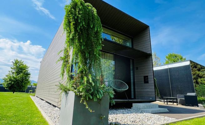 Koda Loft Extended - Urlaub im Tiny House Bodensee, AuÃenansicht Koda Loft Extended - Urlaub im Tiny House Bodensee, AuÃenansicht