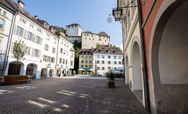 Neustadt Feldkirch Blick Schattenburg Neustadt Feldkirch Blick Schattenburg