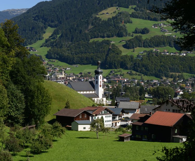 Die Tour startet im Ortszentrum von Tschagguns Die Tour startet im Ortszentrum von Tschagguns