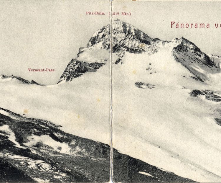 Vermunt Pass mit Vermunt- und Ochsentaler Gletscher um 1900