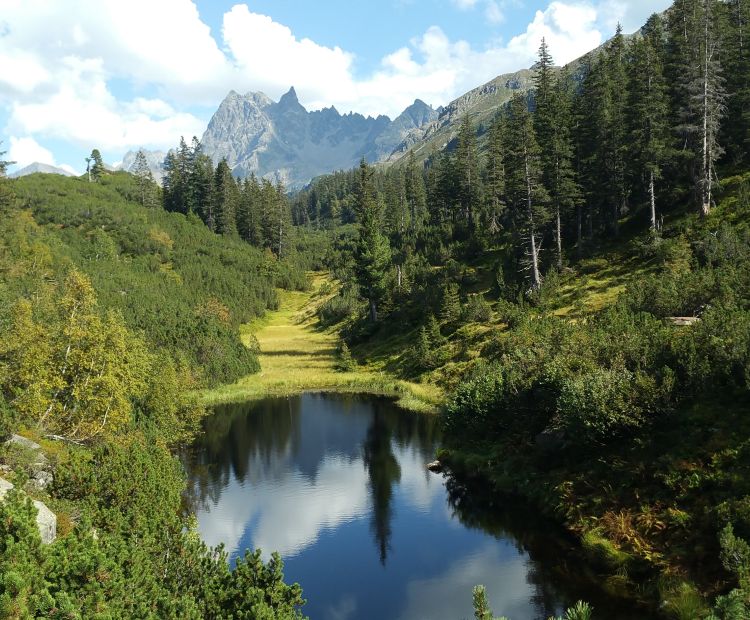 Schwarzsee, im Hintergrund der Patteriol