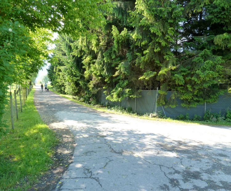 Eine kurze Schotterwegstrecke