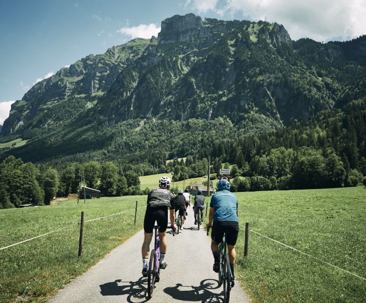 Gravelbiken in Mellau mit Blick zur Kanisfluh