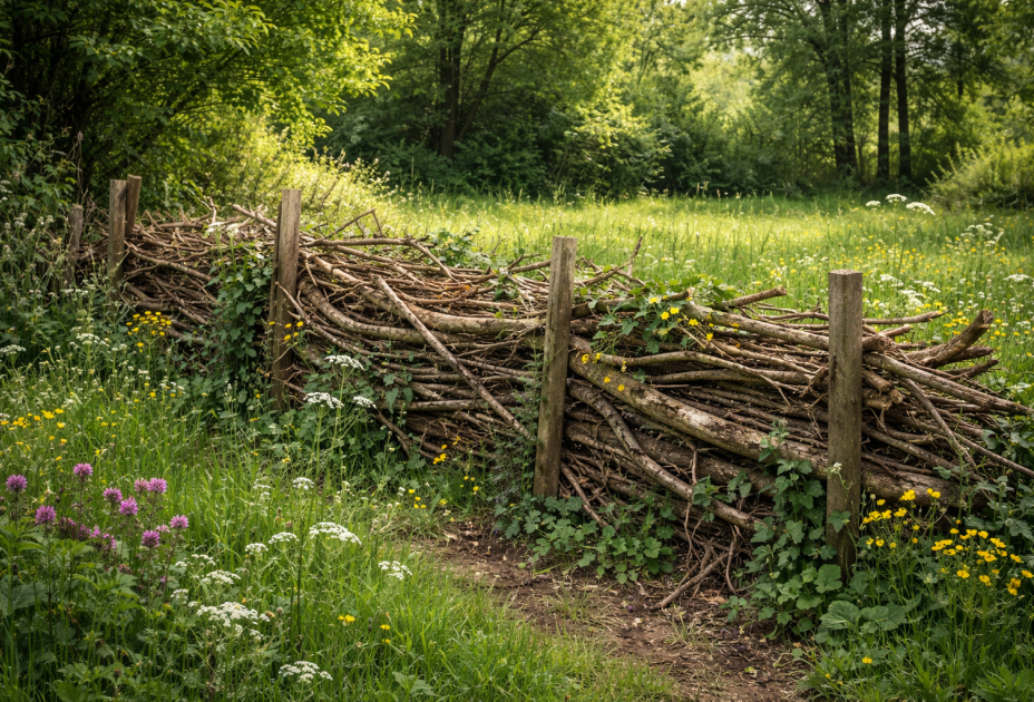 eine Benjeshecke eine Benjeshecke