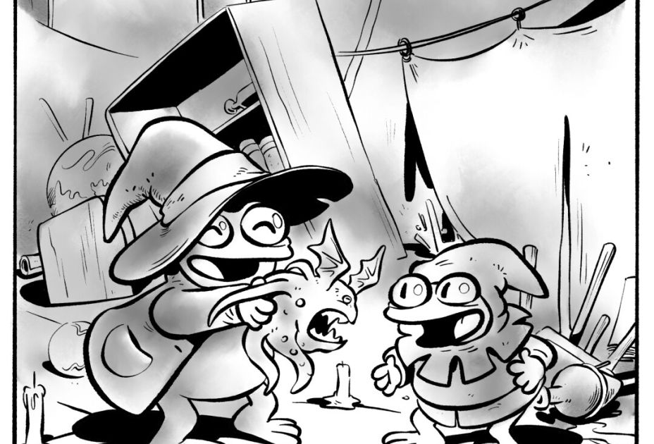 Cartoon mit zwei Zeichentrickfiguren Cartoon mit zwei Zeichentrickfiguren