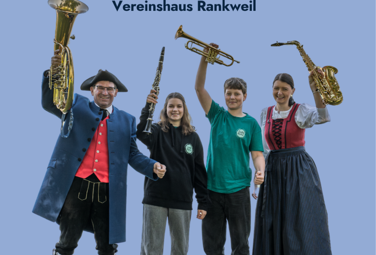 Eine Gruppe von Menschen, die Musikinstrumente halten Eine Gruppe von Menschen, die Musikinstrumente halten
