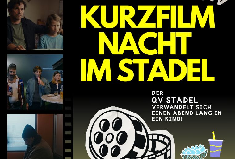 Plakat mit Werbung für einen Kurzfilmabend im Stadel. Plakat mit Werbung für einen Kurzfilmabend im Stadel.