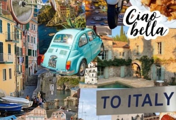 Eine Collage einer Stadt Eine Collage einer Stadt