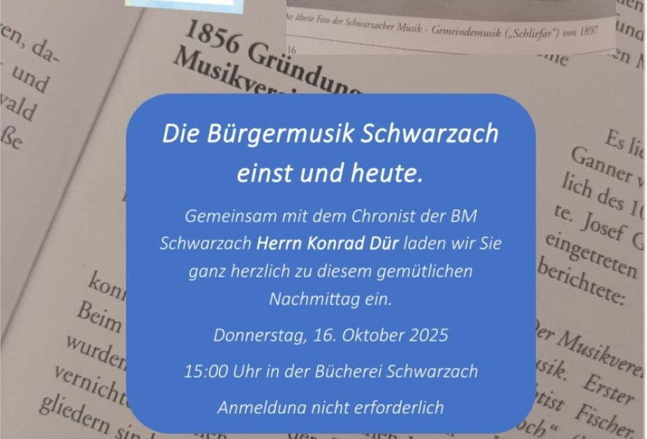 Foto für Die Bürgermusik Schwarzach einst und heute. Foto für Die Bürgermusik Schwarzach einst und heute.