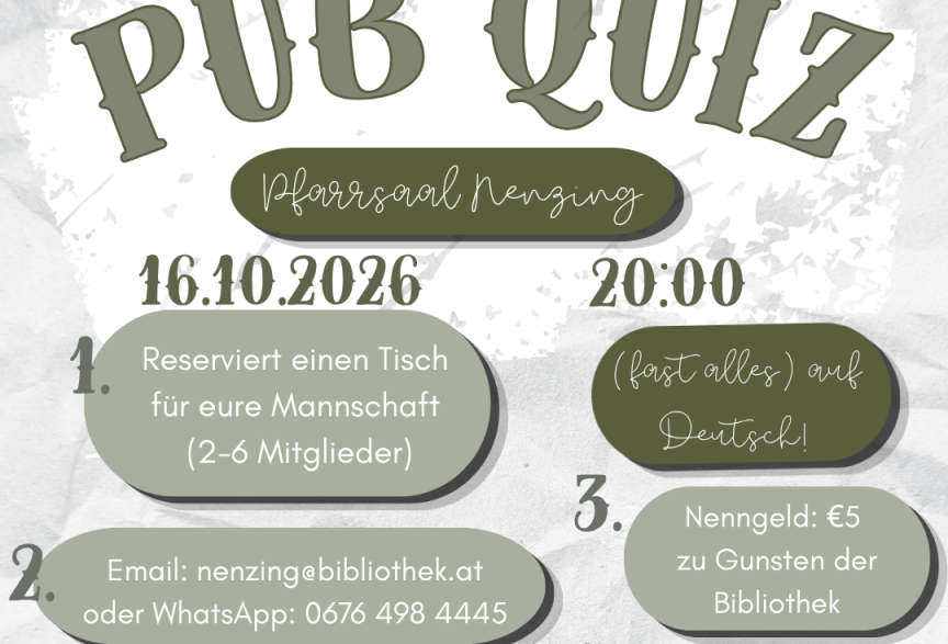 Ein Poster fÃ¼r ein Pub-Quiz