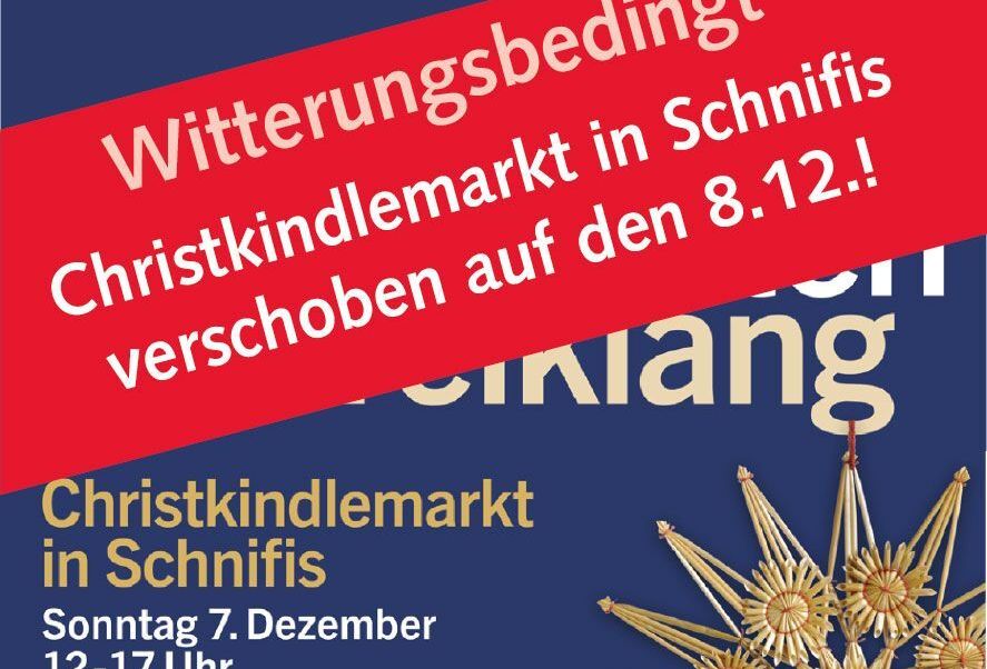 Christkindlemarkt verschoben! Christkindlemarkt verschoben!
