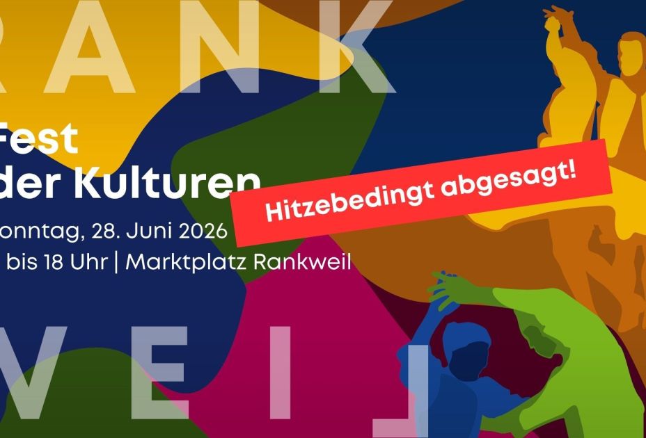 Ein buntes Plakat mit Text und Personen