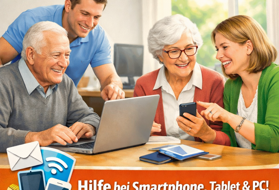 Eine Gruppe von Menschen, die auf einen Laptop schauen