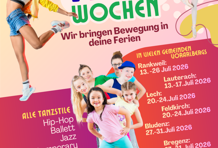 Ein Plakat mit einer Gruppe tanzender Kinder