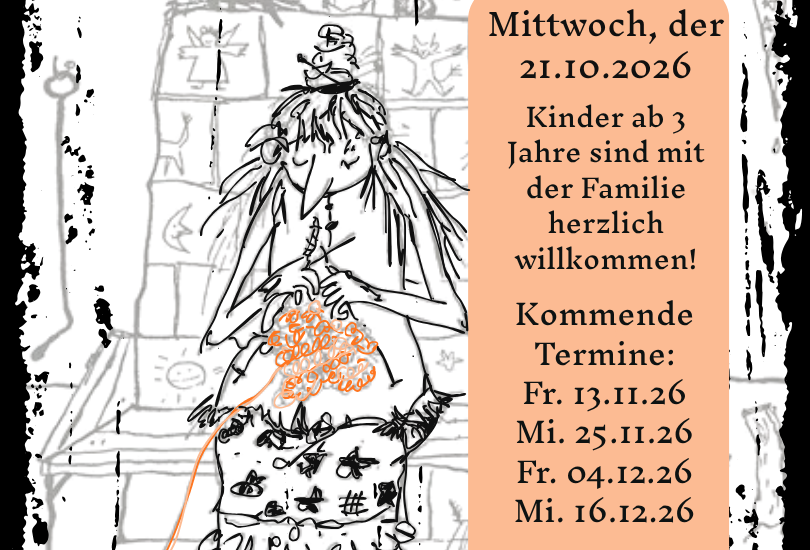Ein Poster mit einer Hexe und Text Ein Poster mit einer Hexe und Text