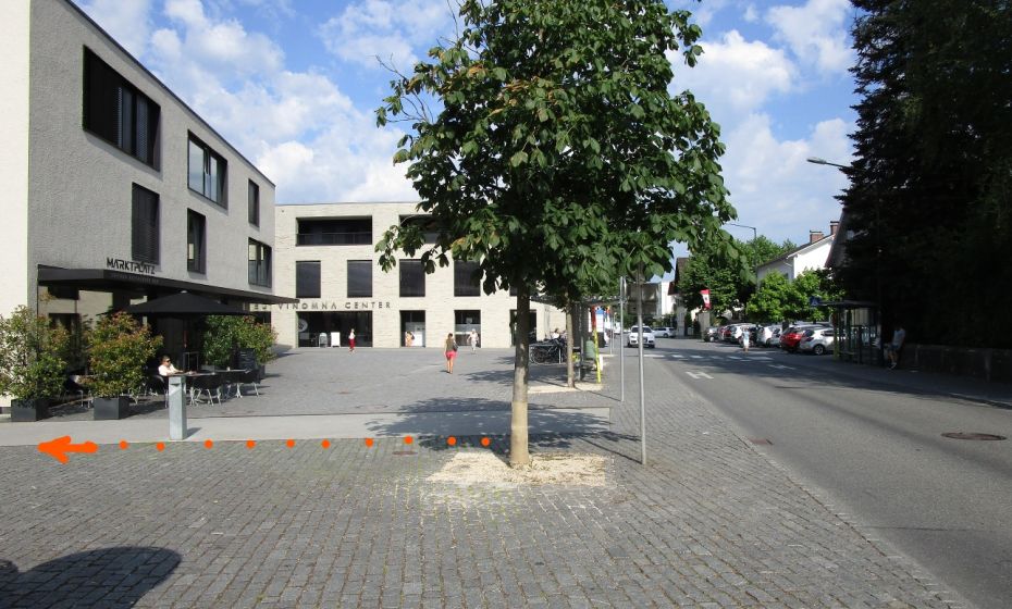 Ausgangspunkt Marktplatz Rankweil, Bushaltestelle