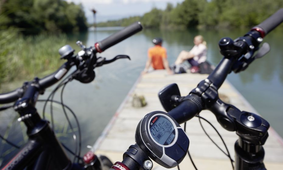 E-Bike am Alten Rhein