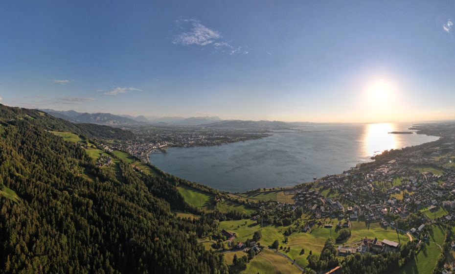 Blick auf Bodensee und Bodensee-Vorarlberg Region Blick auf Bodensee und Bodensee-Vorarlberg Region