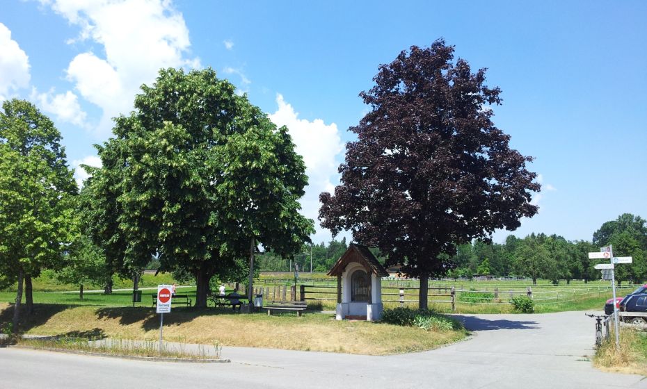hier verlassen wir den markierten Wanderweg und gehen Ã¼ber die "Schaufel" direkt oberhalb der Bahnlinie ins Dorf