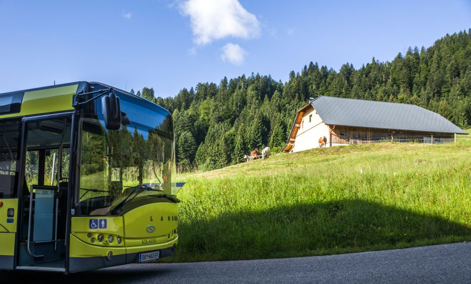 Bushaltestelle beim der Alpe HeumÃ¶ser, Dornbirn-Ebnit