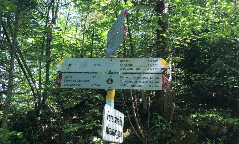 Radtour Dornbirn Gütle Kobelalpe abzweigung-beckenmann-nummernweg Radtour Dornbirn Gütle Kobelalpe abzweigung-beckenmann-nummernweg
