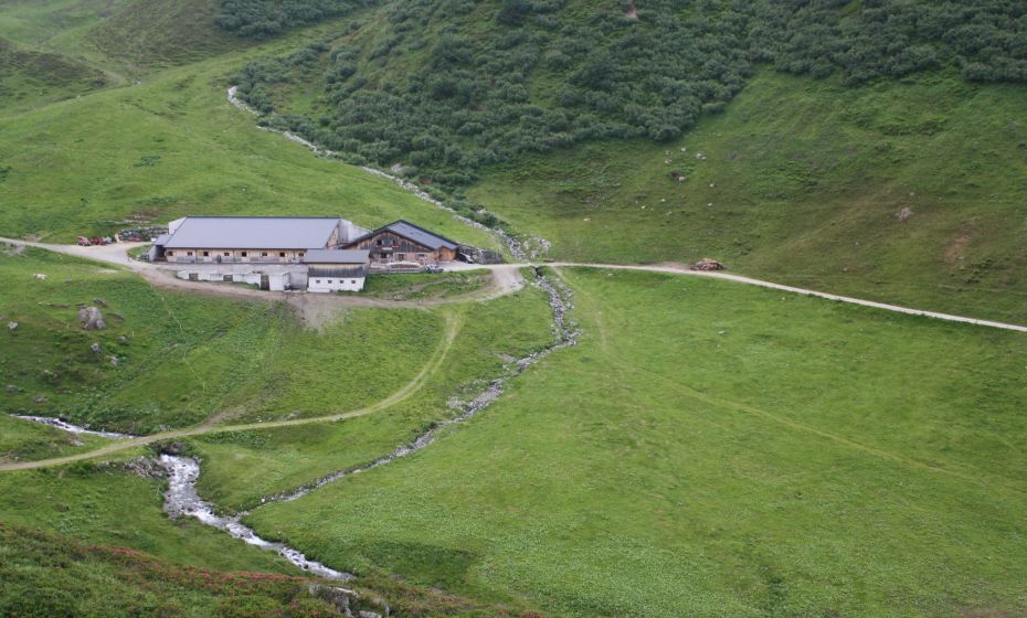 Unterwegs kommt man an der Alpe Nova vorbei Unterwegs kommt man an der Alpe Nova vorbei