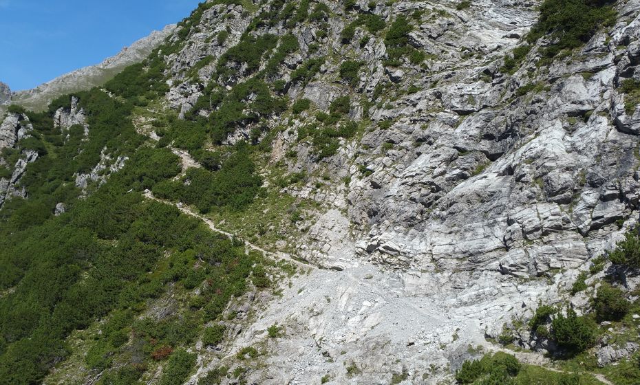 Wegabschnitt vom LÃ¼nersee zum Saulajoch